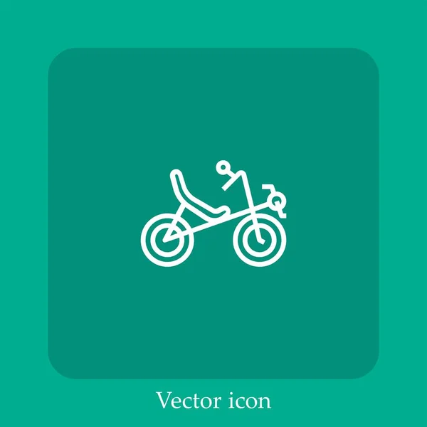 Icono Vector Recumbent Icon Line Lineal Con Carrera Editable — Vector de stock