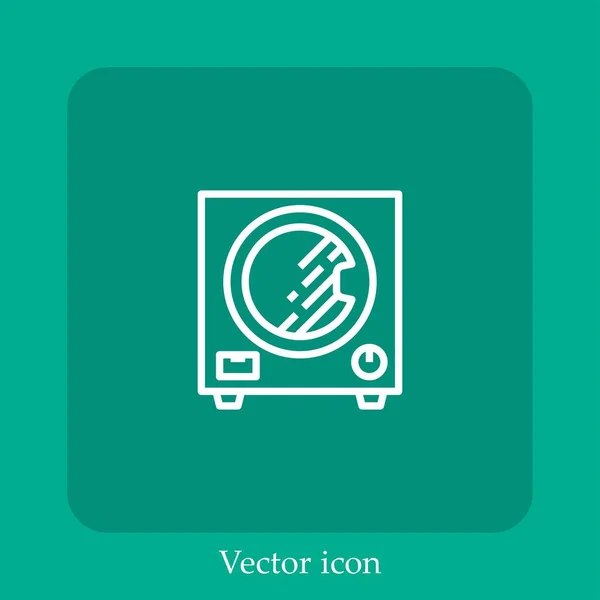 Tombar Ícone Vetor Seco Linear Icon Line Com Curso Editável — Vetor de Stock