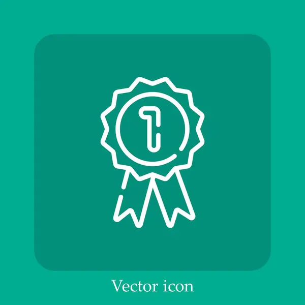 Icône Vectorielle Badge Icône Linéaire Ligne Avec Trait Modifiable — Image vectorielle