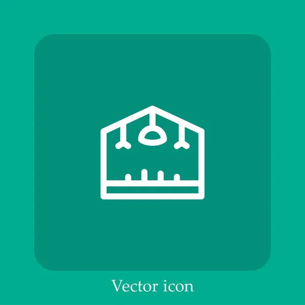 Ícone Vetor Estufa Linear Icon Line Com Curso Editável — Vetor de Stock
