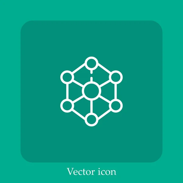 Icône Vectorielle Lien Icône Linéaire Ligne Avec Course Modifiable — Image vectorielle