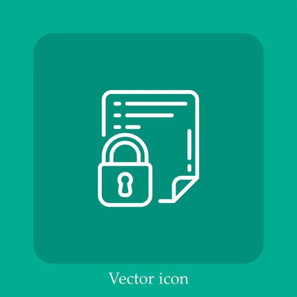 Icono Vector Bloqueado Icon Line Lineal Con Carrera Editable — Vector de stock