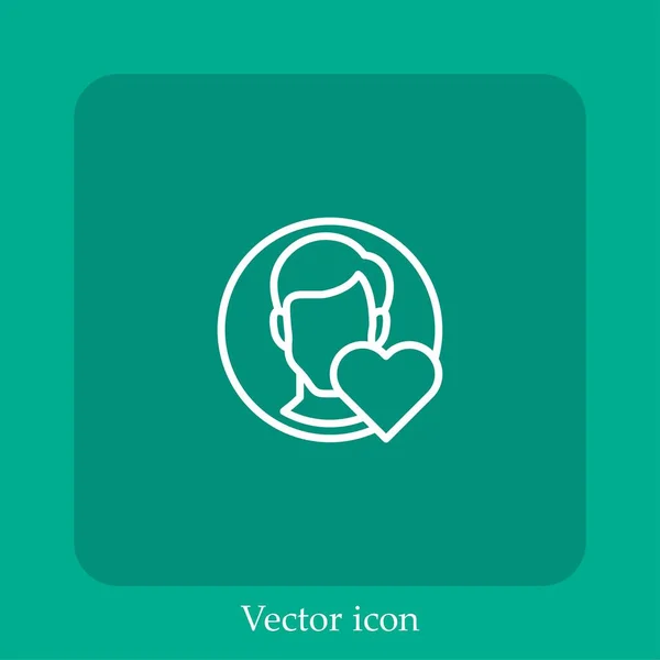 Man Vektor Icon Lineare Icon Line Mit Editierbarem Strich — Stockvektor