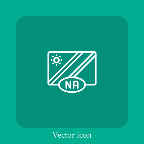 Ícone Vetorial Namibia Linear Icon Line Com Curso Editável —  Vetores de Stock