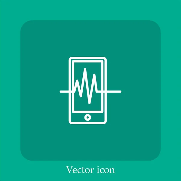 Telefon Vektor Ikon Lineáris Ikon Line Szerkeszthető Stroke — Stock Vector