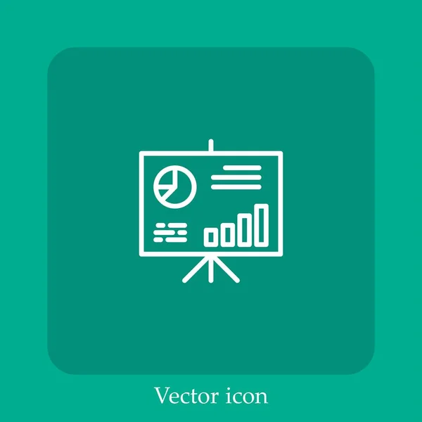 Icône Vectorielle Présentation Icône Linéaire Ligne Avec Trait Modifiable — Image vectorielle