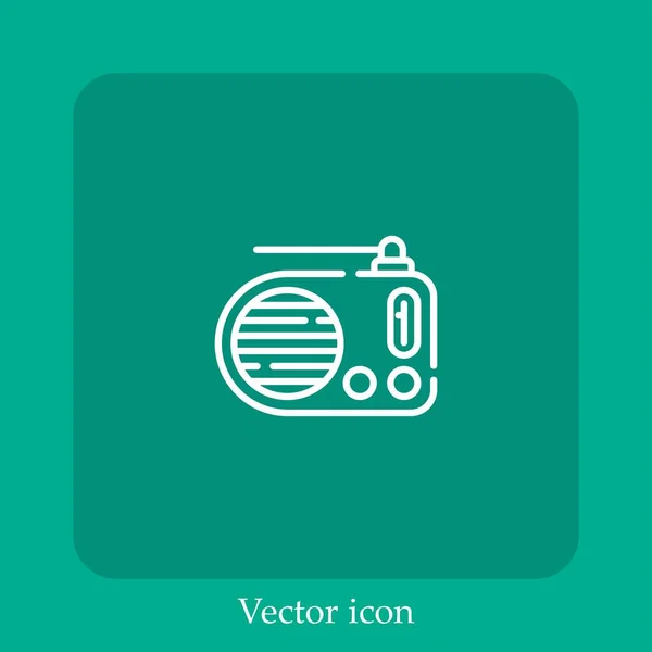 Radio Vector Icon Lineare Icon Line Mit Editierbarem Strich — Stockvektor