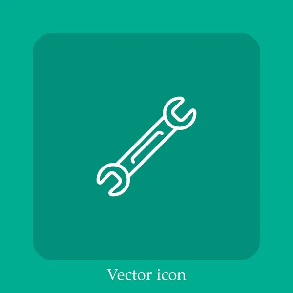 Ícone Vetor Chave Linear Icon Line Com Curso Editável — Vetor de Stock