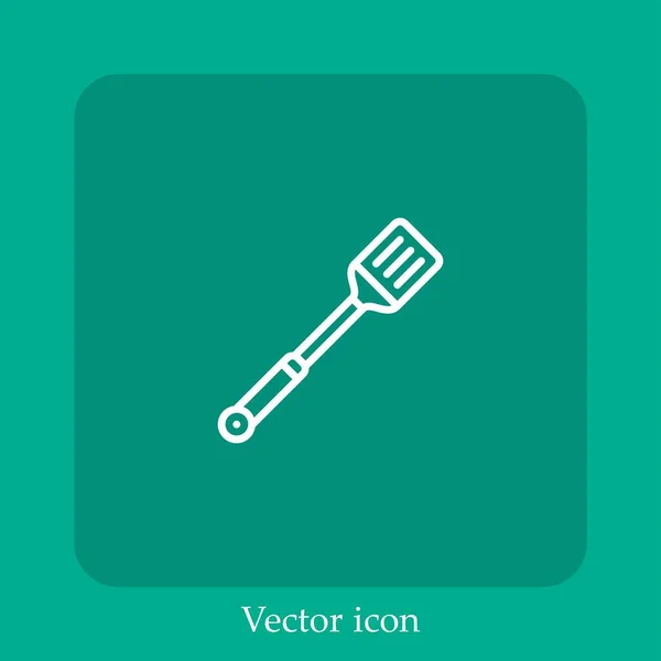 Spatula Vektor Ikon Lineáris Ikon Vonal Szerkeszthető Stroke — Stock Vector