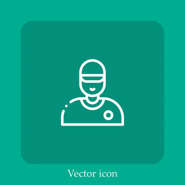 Worker Vector Icon Linear Icon Line Editable Stroke — Stock Vector