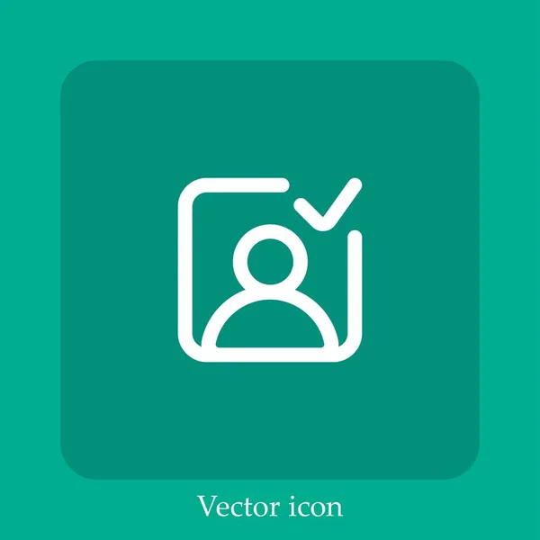 Добавить Иконку Контактного Вектора Линейной Icon Line Возможностью Редактирования Штриха — стоковый вектор
