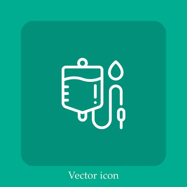 Icône Vecteur Sanguin Icône Linéaire Ligne Avec Course Modifiable — Image vectorielle