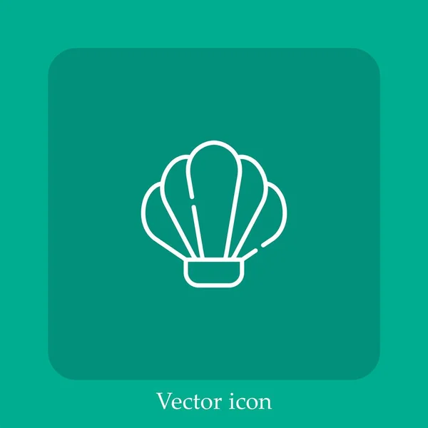 Clam Vector Icon Linear Icon Line Editable Stroke — Stock Vector