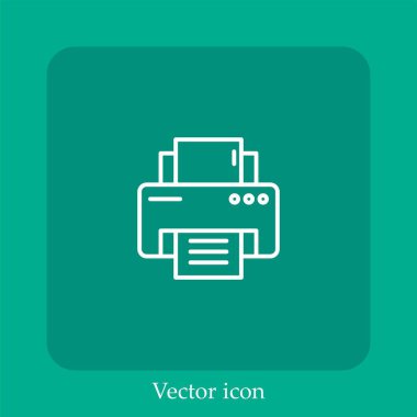Yazıcı vektörü simgesi doğrusal simgesi. Düzenlenebilir vuruş ile satır