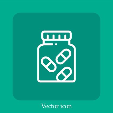 hap vektörü doğrusal simgesi. Düzenlenebilir vuruşla çizgi