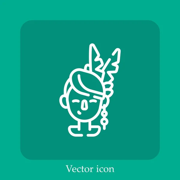 Tocado Icono Vector Icon Line Lineal Con Carrera Editable — Vector de stock