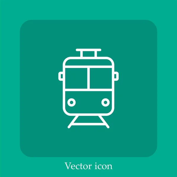 Icône Vectorielle Métro Icône Linéaire Ligne Avec Course Modifiable — Image vectorielle