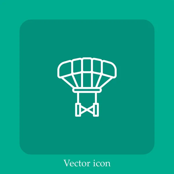 Paracaídas Icono Vector Icon Line Lineal Con Carrera Editable — Vector de stock