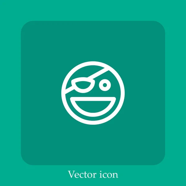 Ícone Vetor Pirata Linear Icon Line Com Curso Editável — Vetor de Stock