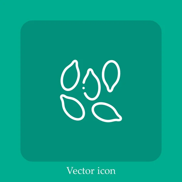 Icono Vector Sésamo Icon Line Lineal Con Carrera Editable — Vector de stock