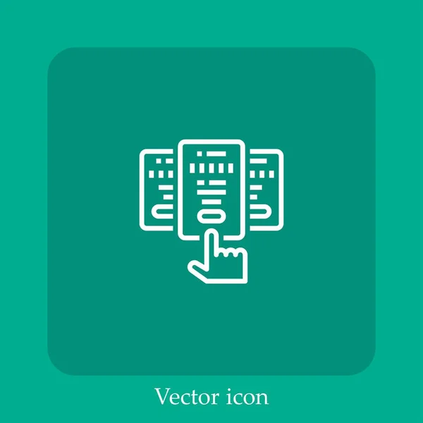 Icono Vector Suscripción Icon Line Lineal Con Carrera Editable — Vector de stock