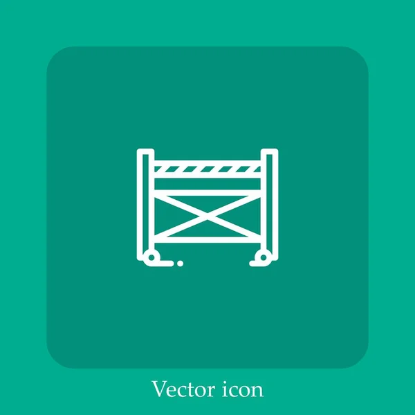 Icono Vector Barrera Icon Line Lineal Con Carrera Editable — Vector de stock