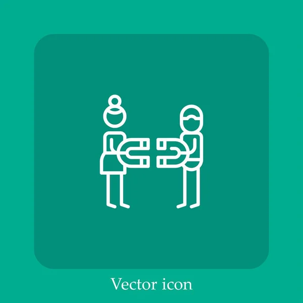 Ícone Vetor Atração Linear Icon Line Com Curso Editável — Vetor de Stock
