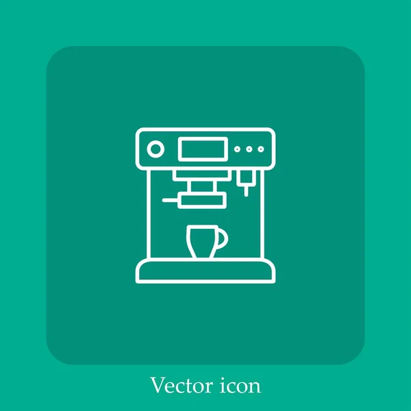 Icono Vector Café Icon Line Lineal Con Carrera Editable — Vector de stock