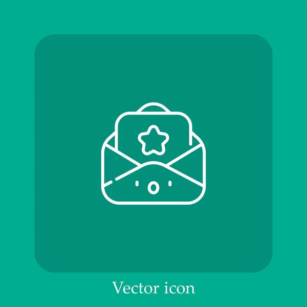 Icono Vector Correo Electrónico Icon Line Lineal Con Carrera Editable — Vector de stock