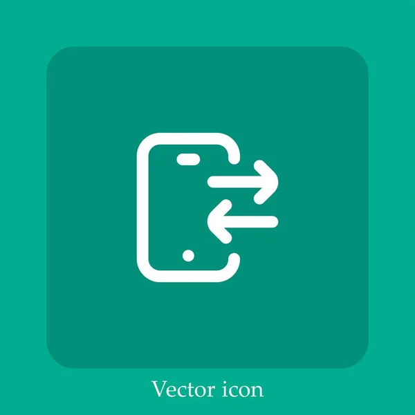 Icono Vector Intercambio Icon Line Lineal Con Carrera Editable — Vector de stock