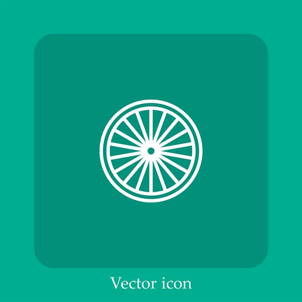 Tire Vector Icon Linear Icon Line Editable Stroke — Stock Vector