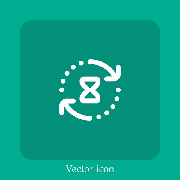 Icono Vector Espera Icon Line Lineal Con Carrera Editable — Vector de stock