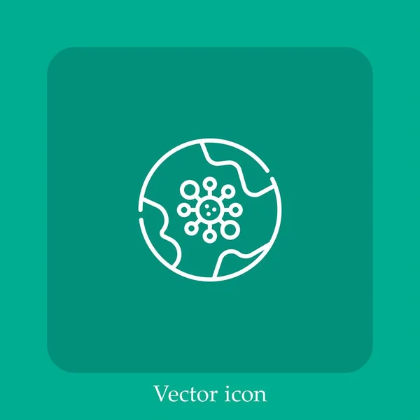 Всему Миру Иконка Вектора Linear Icon Line Редактируемым Штрихом — стоковый вектор