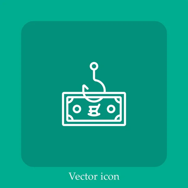 Cash Vector Icon Linear Icon Line Editable Stroke — Stock Vector