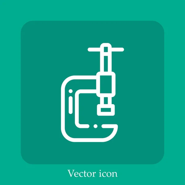 Clamp Vector Icon Linear Icon Line Editable Stroke — Stock Vector