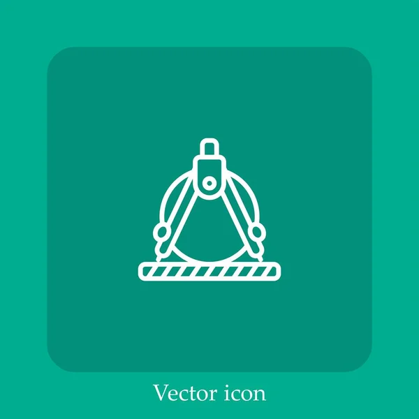 Brújula Icono Vector Icon Line Lineal Con Carrera Editable — Vector de stock