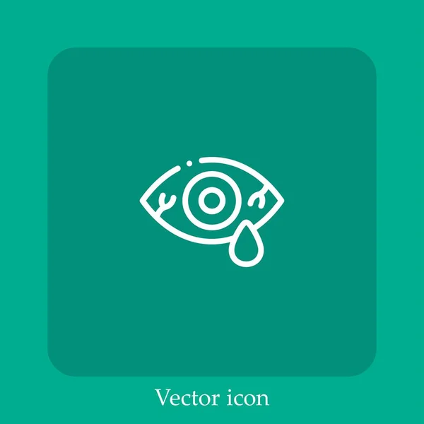 Konjunktivitis Vektor Symbol Linear Icon Line Mit Editierbarem Strich — Stockvektor