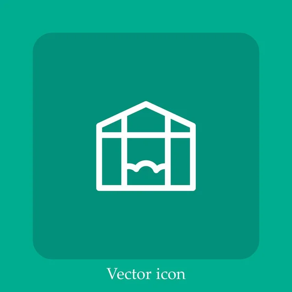 Ícone Vetor Estufa Linear Icon Line Com Curso Editável — Vetor de Stock