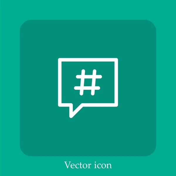 Hashtag Vektorsymbol Lineare Icon Line Mit Editierbarem Strich — Stockvektor