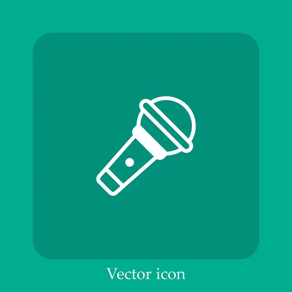 Ícone Vetor Microfone Linear Icon Line Com Curso Editável — Vetor de Stock