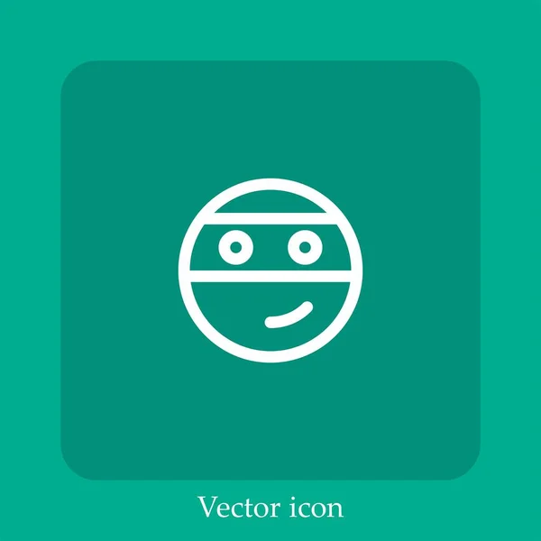 Icono Vectorial Ninja Icon Line Lineal Con Carrera Editable — Vector de stock