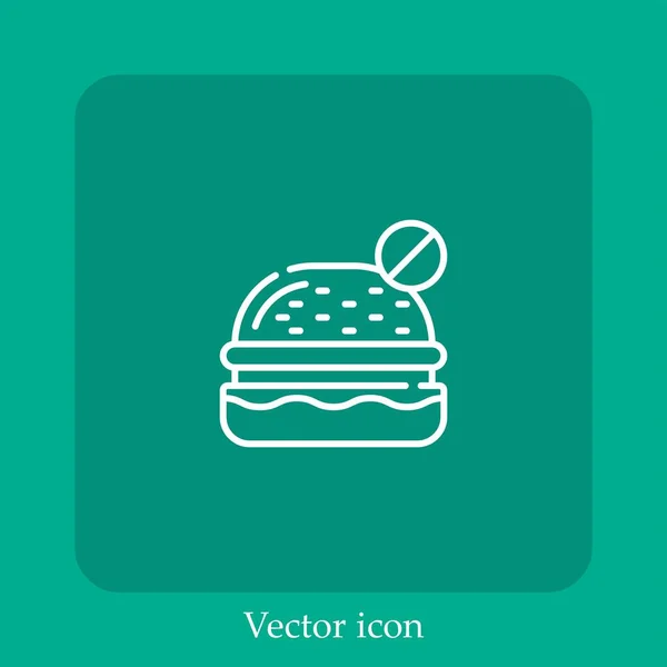 Nenhum Ícone Vetor Alimento Linear Icon Line Com Curso Editável — Vetor de Stock