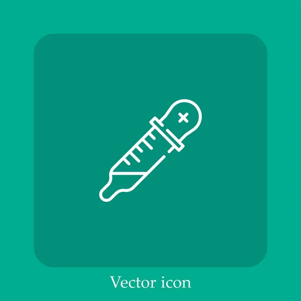 Ícone Vetorial Pipeta Linear Icon Line Com Curso Editável — Vetor de Stock