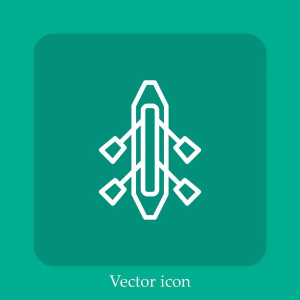 Icône Vectorielle Aviron Icône Linéaire Ligne Avec Course Modifiable — Image vectorielle