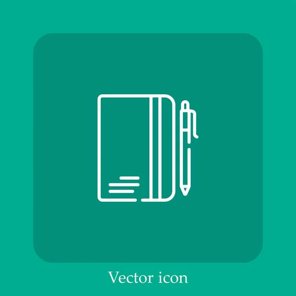 Ícone Vetorial Sketchbook Linear Icon Line Com Curso Editável — Vetor de Stock