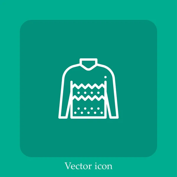 Sweater Vector Icon Linear Icon Line Editable Stroke — Stock Vector
