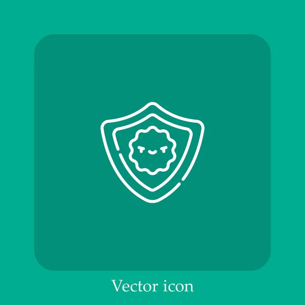 Icône Vectorielle Virus Icône Linéaire Ligne Avec Course Modifiable — Image vectorielle