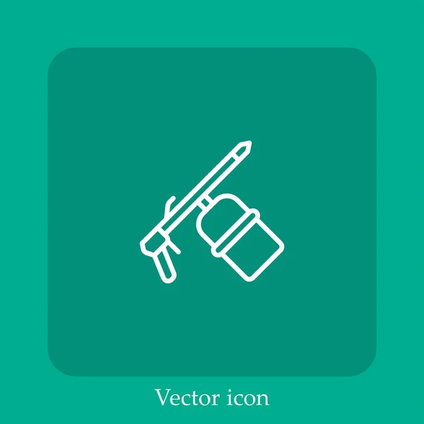 Schweißgerät Vektor Symbol Lineare Icon Line Mit Editierbarem Strich — Stockvektor