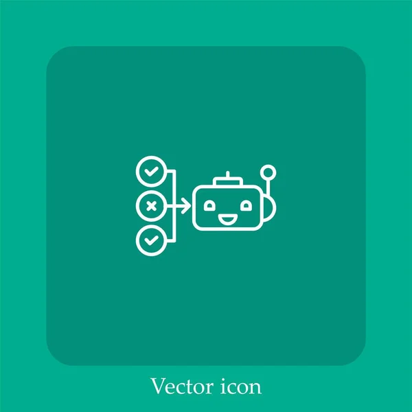 Ícone Vetorial Chatbot Linear Icon Line Com Curso Editável — Vetor de Stock