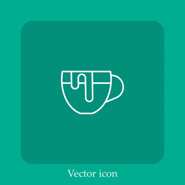 Ícone Vetor Café Linear Icon Line Com Curso Editável — Vetor de Stock